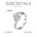 TOUPOP Sterling Silver Moissanite D Color Vvs1 Eternity Wedding Ring-0-3