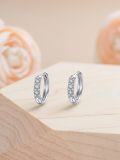 wholesale 925 Sterling Silver Cubic Zirconia Princess Cut Huggie Hoop Earrings for Women Gift Ideas-0-2