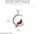 wholesale 925 Sterling Silver Red Cardinal Moon & Star Memorial Sympathy Gift for Women Mom Wife-0-3