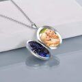 wholesale 925 Sterling Silver Abalone Shell Lotus Photo Locket Necklace Yoga s for Women Wife Mom-0-2