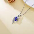 TOUPOP Sterling Silver Sapphire Sister Necklace September Birthday Gift-0-3