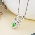 wholesale Sterling Silver Birthstone Cat Pendant Necklace for Women-0-6