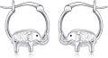 wholesale 925 Sterling Silver Elephant Hoop Earrings Gift for Women Jewelry Accessories-0-0