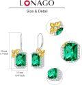 wholesale 925 Sterling Silver Emerald Green Square Stone Butterfly Drop Earrings for Women Mothers Day Gift-0-3