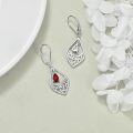 wholesale 925 Sterling Silver Red Garnet Teardrop Filigree Drop Leverback Earrings for Women Valentines Day Gifts-0-2