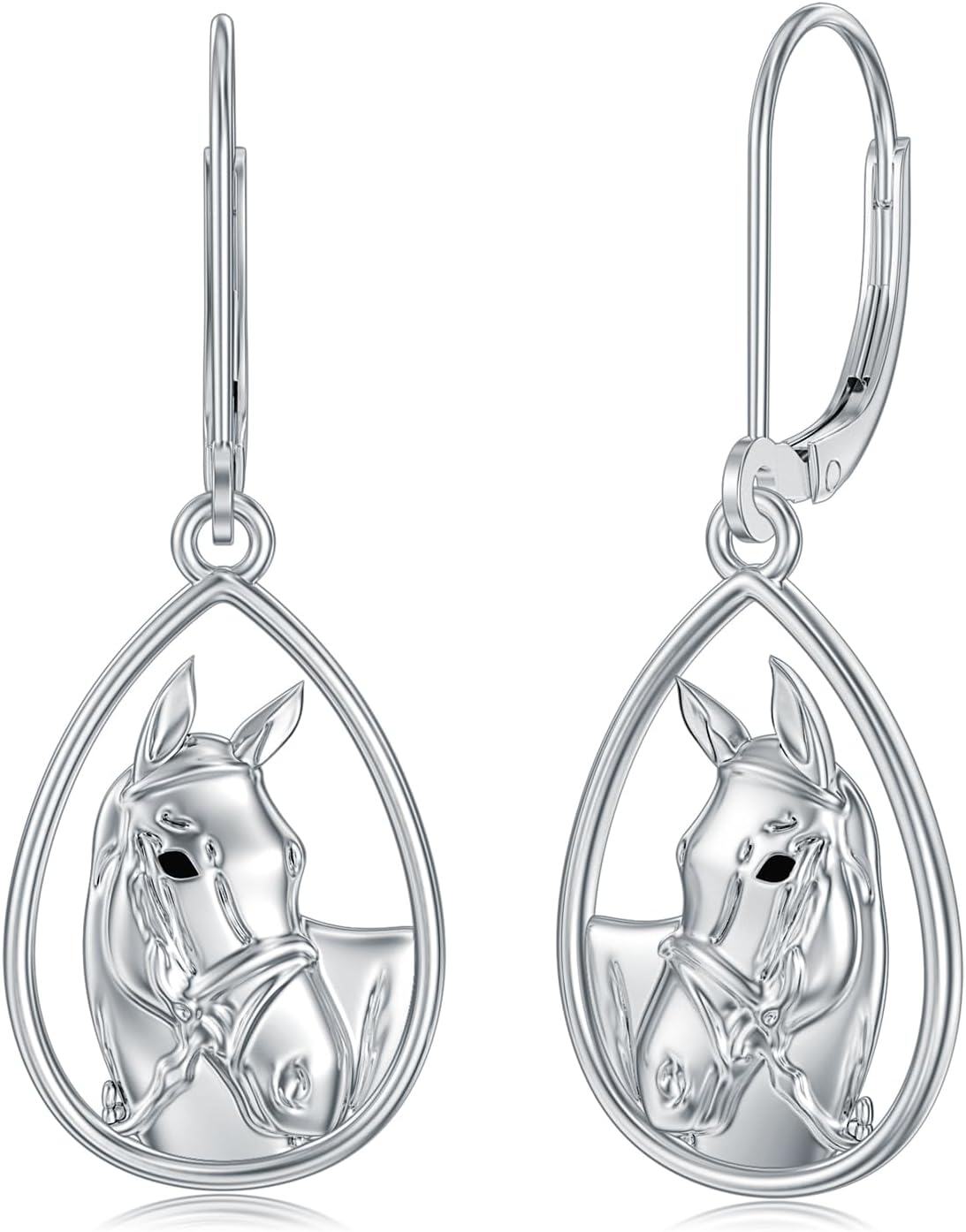 Sterling Silver Snowflake Daisies Sunflower Comedy Tragedy Mask Opera Mask Hummingbird Black Cat Dangle Earrings for Women-Silver