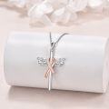 wholesale 925 Sterling Silver Cross & Pink Ribbon Butterfly Dragonfly Breast Cancer Awareness Pendant Necklace for Women Gifts-0-3
