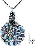 wholesale TOUPOP Toupo Eagle Urn Necklace For Ashes Sterling Silver Eagle Cremation Jewelryfor Ashes With Abalone Shell Memorial Jewelry Gifts For Women Men Gifts -0-0