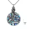 TOUPOP Sterling Silver Abalone Shell Eagle Cremation Urn Necklace-0-0