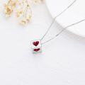 wholesale 925 Sterling Silver Ruby Pendant Necklace with AAAAA Natural Gemstone for Women-0-4