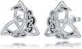 wholesale 925 Sterling Silver Triquetra Knot Stud Earrings Celtic  for Her-0-0
