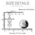 wholesale 925 Sterling Silver Fish Tail Cross Pendant Necklace  Christian Jewelry for Men-0-3
