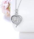 wholesale 925 Sterling Silver Green Crystal Infinity Heart Pendant Necklace for Women Wife Her Gift-0-9