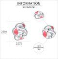 wholesale 925 Sterling Silver Elephant Stud Earrings with Pink Enamel Accents for Women Girls-0-4