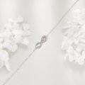 wholesale 925 Sterling Silver Pink Crystal Heart Infinity Adjustable Bracelet-0-3