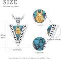 wholesale 925 Sterling Silver Turquoise and Gold Anubis Head Triangle Pendant Necklace - Ancient Egypt Jewelry-0-3