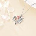 wholesale 925 Sterling Silver Rose Flower Fairy Pendant Necklace for Women Girls  48cm Chain Length-0-3