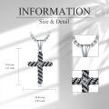 TOUPOP Stainless Steel Zircon Cross Necklace for Men Women Y2k Punk Hip Hop Gift-0-1