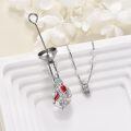 TOUPOP 925 Sterling Silver Crystal Cardinal Necklace Urn Ashes Memorial Jewelry-0-4