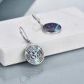 wholesale 925 Sterling Silver Abalone Shell Wheel of Hecate Leverback Drop Earrings Witchcraft Jewellery Gifts for Women-0-3