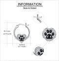 wholesale 925 Sterling Silver Heart-shaped Dog Paw Print Hoop Earrings for Women and Girls-0-4