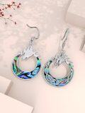 wholesale TOUPOP Dragon Earrings Sterling Silver Dragon Dangle Drop Earrings Abalone Shell Celtic Dragon Jewelry Dragon Gifts Christmas Xmas Birthday Gifts For Her Women Mom Grandma -0-2