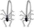 wholesale 925 Sterling Silver Black Crystal Spider Hoop Earrings Gothic Punk Style s for Her-0-0