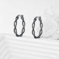 wholesale Sterling Silver Hypoallergenic Lightweight Twisted Hoop Earrings with Click Top-0-13
