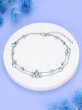 wholesale 925 Sterling Silver Celtic Knot Bracelet With Blue Moonstones-0-4