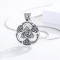 wholesale 925 Sterling Silver Celtic Triquetra Trinity Knot Round Pendant Necklace for Women and Men-0-3