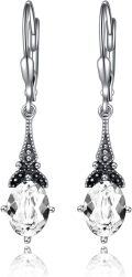 wholesale Sterling Silver Austrian Crystal Vintage Drop Dangle Leverback Earrings-0-47