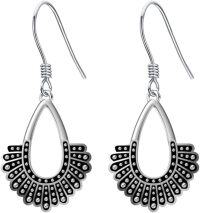 wholesale 925 Sterling Silver Drop Earrings with Black and White Pattern for Women-Dangle Earrings