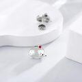 wholesale 925 Sterling Silver Hedgehog Red Crystal Stud Earrings for Women-0-2