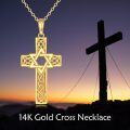 wholesale 14K Gold Star of David Celtic Knot Cross Pendant Necklace Religious  for Men & Women-0-5