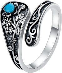 wholesale 925 Sterling Silver Turquoise Adjustable Flower Ring Women s Gift-Flower a