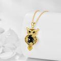wholesale 925 Sterling Silver Black Onyx Filigree Owl Pendant Necklace for Women-0-2