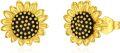 wholesale 925 Sterling Silver Gold Plated Black Crystal Sunflower Stud Earrings - You Are My Sunshine Gift for Women & Mom-0-0