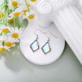 wholesale 925 Sterling Silver Rainbow Moonstone & Black Onyx Kite Shape Dangle Drop Earrings for Women - Vintage Style  Set-0-2