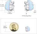 wholesale 925 Sterling Silver White Opal Hedgehog Stud Earrings for Women - Cute Hypoallergenic Gift Idea-0-3