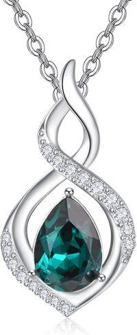 wholesale 925 Sterling Silver Infinity Birthstone Necklace for Women Mom Wife Mother s Day Gift-05 May