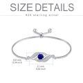 TOUPOP 925 Sterling Silver Birthstone Infinity Bracelet Dainty Fine Jewelry-0-5