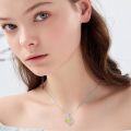wholesale 925 Sterling Silver Heart-Shaped Sunflower Pendant Necklace for Women and Girls - Mothers' Day Gift-0-2