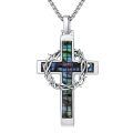 wholesale 925 Sterling Silver Labradorite Stone Cross & Crown Of Thorns Pendant Christian Jewelry For Men/Women-0-0