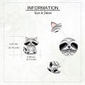 wholesale 925 Sterling Silver Animal Stud Earrings - Raccoon with Star Design-0-4