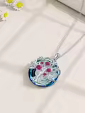TOUPOP Sterling Silver Ruby Tree Of Life Necklace Birthday Jewelry Gift-0-1