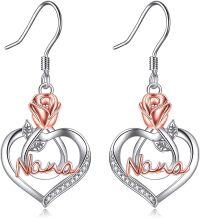 wholesale Nana Earrings With Rose Flower 925 Sterling Silver Dangle Earrings Nana Jewelry -undefined