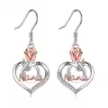 TOUPOP Sterling Silver Rose Flower Dangle Earrings Nana Jewelry-0-0