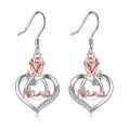 TOUPOP Sterling Silver Rose Flower Dangle Earrings Nana Jewelry-0-0