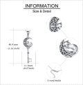 wholesale 925 Sterling Silver Key Pendant with Crystal Fox and Crescent Moon Design - Mother's Day Gift for Her-0-4
