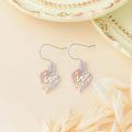 wholesale TOUPOP Rose Heart Earrings For Women Sterling Silver Butterfly Initial W Letter Drop Dangle Earrings Anniversary Birthday Christmas Jewelry Gifts For Her Wife Girlfriend Mom -0-3